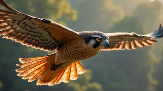 a flying falcon